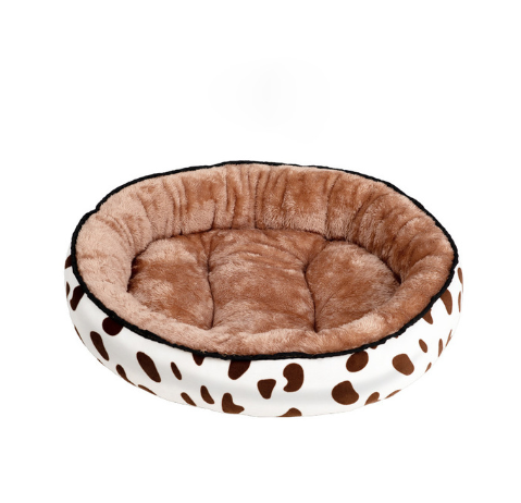 Thewisewag UAE pet dog STORE round bed white and brown